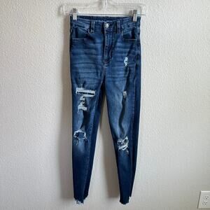 American Eagle Curvy Highest Rise Jegging Jeans Women's 00 Distressed Skinny